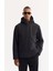 Erkek Siyah Kapüşonlu Su İtici Rüzgar Geçirmez Hafif Mevsimlik Regular Fit Mont A52Y6080 1