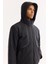 Erkek Siyah Kapüşonlu Su İtici Rüzgar Geçirmez Hafif Mevsimlik Regular Fit Mont A52Y6080 3