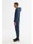 Erkek İndigo Kapüşonlu Pamuklu Fermuarlı Elastan Regular Fit Sweatshirt A42Y1264 3