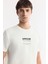 Erkek Ekru Bisiklet Yaka Baskılı Bi-Stretch İnterlok Regular Fit T-Shirt A51Y1140 2