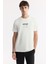 Erkek Ekru Bisiklet Yaka Baskılı Bi-Stretch İnterlok Regular Fit T-Shirt A51Y1140 5
