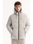 Erkek Açık Gri Kapüşonlu Su İtici Rüzgar Geçirmez -5°C Dayanıklı Comfort Fit Mont B006046 2