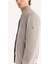Erkek Açık Gri Bomber Yaka Süet Dokulu Mevsimlik Comfort Fit Mont B006045 5