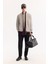 Erkek Açık Gri Bomber Yaka Süet Dokulu Mevsimlik Comfort Fit Mont B006045 7