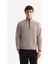 Erkek Gri Dik Yaka Fermuarlı Soft Touch Polar Regular Fit Sweatshirt E001068 1