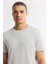 Erkek Taş Bisiklet Yaka Bi-Stretch Soft Touch Basic Regular Fit T-Shirt B001031 2