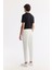 Erkek Beyaz Beli Lastikli Bi-Stretch Chino Slim Fit Pantolon B003033 3