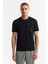 Erkek Siyah Bisiklet Yaka Baskılı Bi-Stretch İnterlok Regular Fit T-Shirt A51Y1135 5