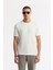 Erkek Beyaz Bisiklet Yaka Baskılı Basic Regular Fit T-Shirt A41Y1167 1