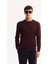 Erkek Bordo Bisiklet Yaka %100 Akrilik Dokulu Triko Regular Fit Kazak E005088 1