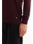Erkek Bordo Bisiklet Yaka %100 Akrilik Dokulu Triko Regular Fit Kazak E005088 5