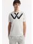 Erkek Beyaz Bisiklet Yaka Baskılı Teknik Kumaş Regular Fit T-Shirt A51Y1068 5