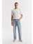 Erkek Açık Mavi %100 Pamuk Tokyo Straight Fit Jean Pantolon A51Y3546 1