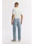 Erkek Açık Mavi %100 Pamuk Tokyo Straight Fit Jean Pantolon A51Y3546 5