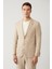 Erkek Bej Yırtmaçlı Astarsız Esnek Kumaş Comfort Slim Fit Comfort Slim Fit Ceket A41Y4000 3