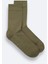 Erkek Haki Pamuklu Jakarlı Soket Çorap A42y8520 2
