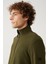 Erkek Haki Soğuğa Dayanıklı Yarım Fermuarlı Dik Yaka Polar Regular Fit Sweatshirt E001068 2
