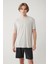 Erkek Gri Bisiklet Yaka Baskılı Soft Touch Regular Fit T-shirt A41y1032 3