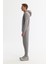 Erkek Gri Kapüşonlu Pamuklu Fermuarlı Elastan Regular Fit Sweatshirt A42Y1264 4