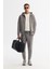 Erkek Gri Kapüşonlu Pamuklu Fermuarlı Elastan Regular Fit Sweatshirt A42Y1264 6