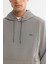 Erkek Gri Kapüşonlu Baskılı Elastan Regular Fit Sweatshirt A42Y1262 2