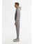 Erkek Gri Kapüşonlu Baskılı Elastan Regular Fit Sweatshirt A42Y1262 4