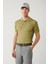 Erkek Haki 3 Düğmeli Polo Yaka Triko Regular Fit T-Shirt A41Y5067 1