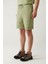 Erkek Su Yeşili Jersey Kumaş 2 İplik Yandan Cepli Örme Regular Fit Şort A41Y3622 3