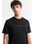 Erkek Siyah Bisiklet Yaka Baskılı Bi-Stretch İnterlok Regular Fit T-Shirt A51Y1001 2