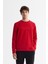 Erkek Kırmızı Bisiklet Yaka Pamuklu Baskılı Elastan Regular Fit Sweatshirt A42Y1227 1