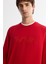 Erkek Kırmızı Bisiklet Yaka Pamuklu Baskılı Elastan Regular Fit Sweatshirt A42Y1227 2