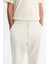 Erkek Beyaz Klasik Bel Jersey Pamuklu Carrot Fit Pantolon A42Y3061 4