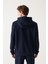 Erkek Lacivert Kapüşonlu Esnek Yumuşak Doku İnterlok Kumaş Regular Fit Sweatshirt B001101 4