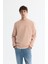 Erkek Pembe Bisiklet Yaka Pamuklu Baskılı Elastan Regular Fit Sweatshirt A42Y1221 1