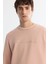 Erkek Pembe Bisiklet Yaka Pamuklu Baskılı Elastan Regular Fit Sweatshirt A42Y1221 2