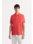 Erkek Mercan Kıvrılmaz Polo Yaka %100 Pamuk Basic Regular Fit T-Shirt B001032 1