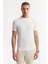 Erkek Ekru Bisiklet Yaka Rayon Triko Regular Fit T-Shirt A51Y5005 6