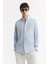Erkek Açık Mavi Düğmeli Yaka Kolay Ütülenir Pamuklu Regular Fit Gömlek A51Y2130 5
