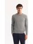 Erkek Gri Bisiklet Yaka Yün Karışımlı Triko Regular Fit Kazak B005013 1