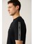 Erkek Siyah Soft Touch Bisiklet Yaka Baskılı Regular Fit T-Shirt A41Y1327 5