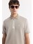 Erkek Gri Polo Yaka Bi-Stretch Baskılı İnterlok Regular Fit T-Shirt A51Y1007 2