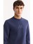 Erkek Lacivert Bisiklet Yaka Pamuklu Şardonlu Baskılı Regular Fit Sweatshirt A52Y1327 2
