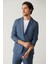 Erkek Mavi Astarsız Keten Karışımlı Comfort Slim Fit Takım Elbise Ceketi A41Y4060 1