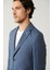 Erkek Mavi Astarsız Keten Karışımlı Comfort Slim Fit Takım Elbise Ceketi A41Y4060 2