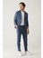 Erkek Mavi Yandan Cepli Keten Karışımlı Relaxed Fit Pantolon A41Y3260 1