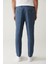 Erkek Mavi Yandan Cepli Keten Karışımlı Relaxed Fit Pantolon A41Y3260 4