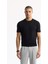 Erkek Siyah Bisiklet Yaka Rayon Triko Regular Fit T-Shirt A51Y5004 1