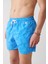 Erkek Mavi Çiçek Baskılı Deniz Şortu A31Y3809 5