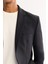 Erkek Siyah Mono Yaka Bi-Stretch Su İtici Kırışmayan Blazer Comfort Slim Fit Ceket A52Y4009 5