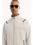 Erkek Açık Gri Dik Yaka Fermuarlı Bi-Stretch Regular Fit Sweatshirt A52Y1335 2